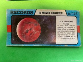 Colecionismo Cromos antigos: Cromo BIMBO. Records. El mundo científico. Nº 47 planeta más cálido.tdkc1